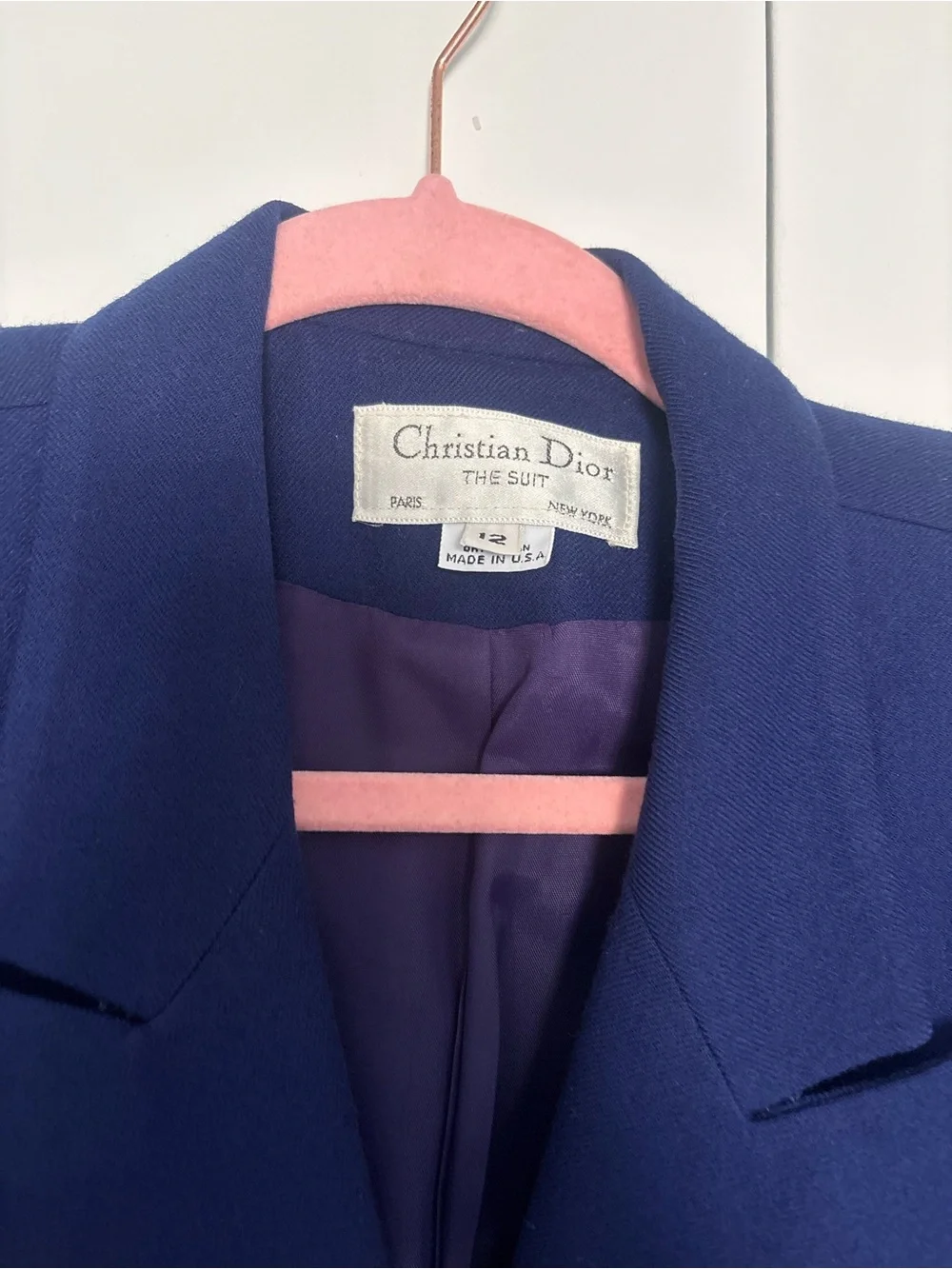 Dior Women's Double-Breasted Deep Blue Blazer skirt set “The Suit”